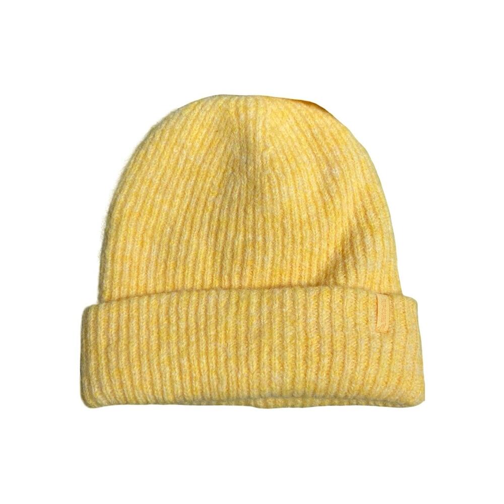 NEW Ripcurl Classic Surf Tall Women's Yellow Wool Rib Knit Bonnet Beanie OS
